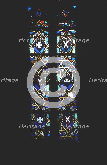 Star of David in stained glass church window, Barcelona, Spain. Artist: Unknown