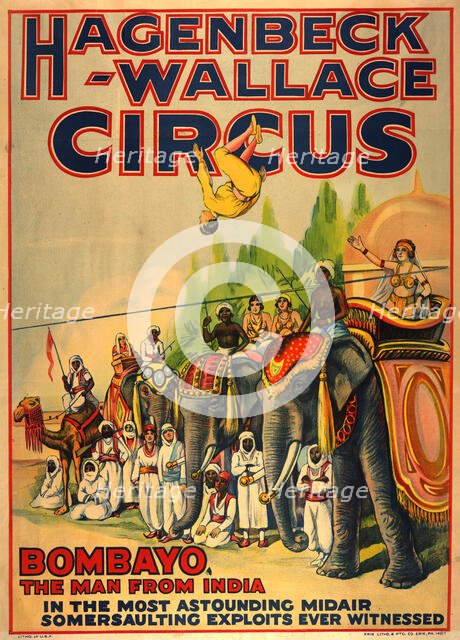 Hagenbeck-Wallace circus poster, c1907 - 1929. Creator: Erie Litho & Ptg Co.