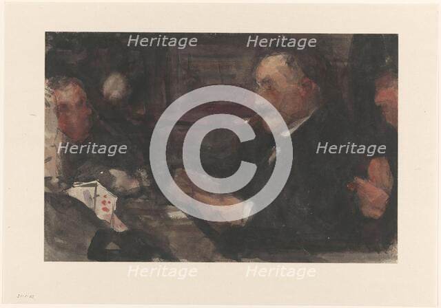 Gentlemen playing cards in cafe, 1875-1934. Creator: Isaac Lazerus Israels.