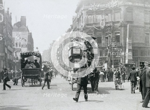 Ludgate Circus, London, prepared for Queen Victoria's Diamond Jubilee, 1897. Artist: Paul Martin