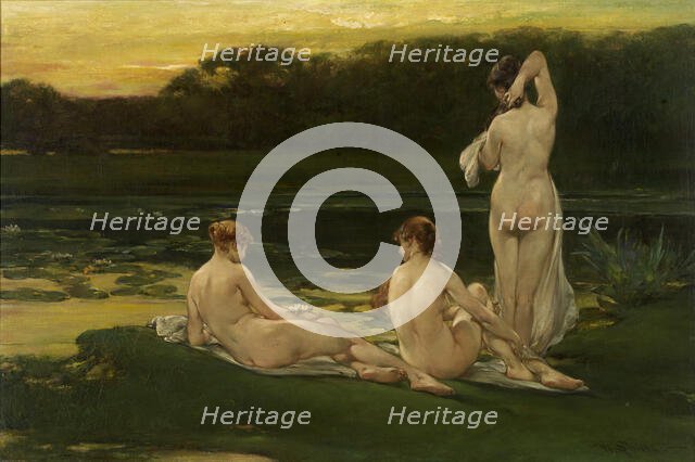 Water Lilies, before 1889. Creator: Walter Shirlaw.