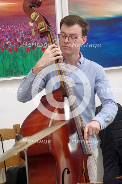 Jack Garside, Sam Braysher Quartet, Clocktower Cafe Jazz Club, Croydon, London, March 2025. Creator: Brian O'Connor.