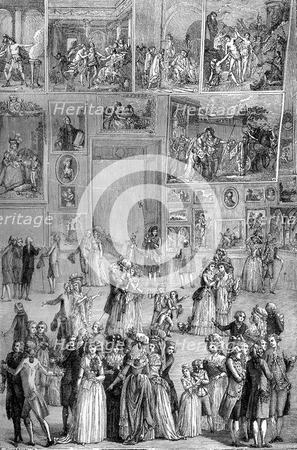 Painting exhibition, the Louvre, Paris, 1737 (1882-1884). Artist: Unknown