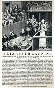 A broadside of 1754 reporting on the case of Elizabeth Canning, 1915. Artist: Unknown