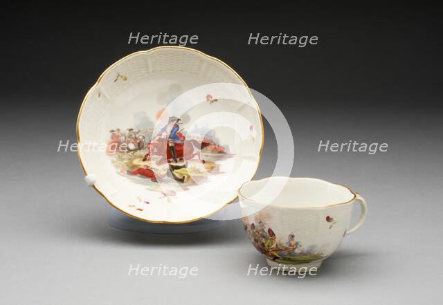 Cup and Saucer, Ludwigsburg, c. 1770. Creator: Ludwigsburg Porcelain Factory.