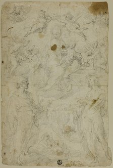 Virgin and Child with Saints Peter and John the Baptist (recto); Saint John the Baptist..., n.d. Creator: Pietro d'Asaro.