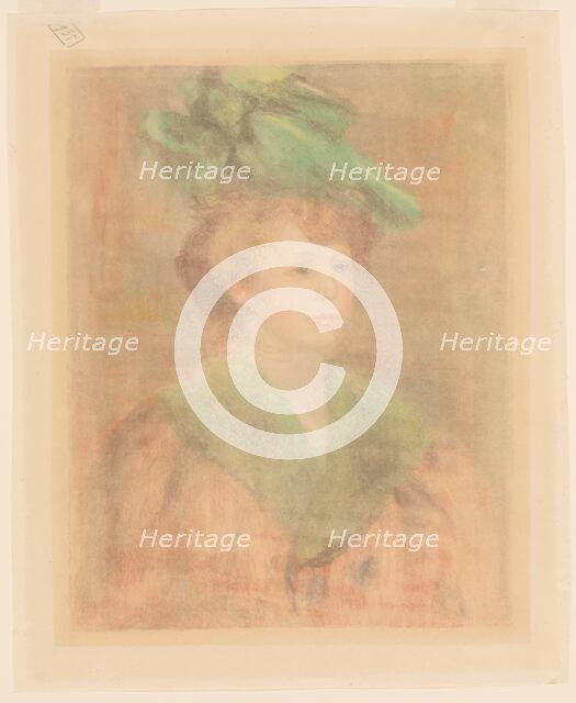 Lady with Green Hat (Mlle. Dieterle?), late 19th-early 20th century. Creator: Pierre-Auguste Renoir.