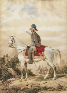 Archduke Albrecht of Austria, Duke of Teschen (1817-1895) on horseback as on the day of the battle o Creator: Barabás, Miklós (1810-1898).