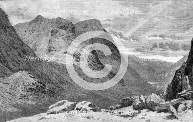 "Mountain Gloom - the Pass of Glencoe", by A.P. Newton in the Exhibition of the Wate..., 1860. Creator: Mason Jackson.