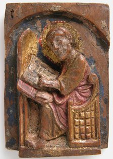 Miniature Relief of a Saint Luke at His Writing Table, 1200-1225. Creator: Unknown.
