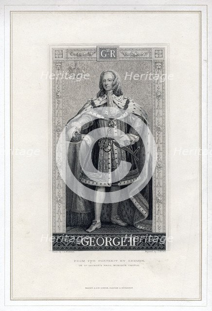 George II of Great Britain.Artist: T Brown
