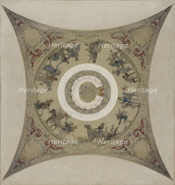 Esquisse pour la galerie Lobau de l'Hôtel de Ville de Paris : Scènes médiévales..., 1890. Creator: Hector d' Espouy.