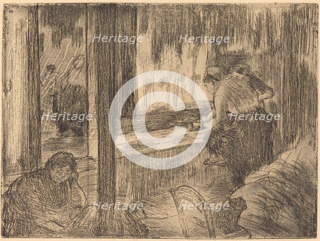 The Laundresses (Les blanchisseuses (La repassage)), 1879/1880. Creator: Edgar Degas.