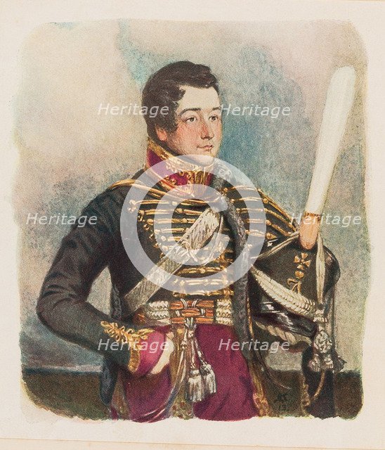 Alexander Griboyedov. Frontispiece to the comedy Woe from Wit by Alexander Griboyedov, 1913.