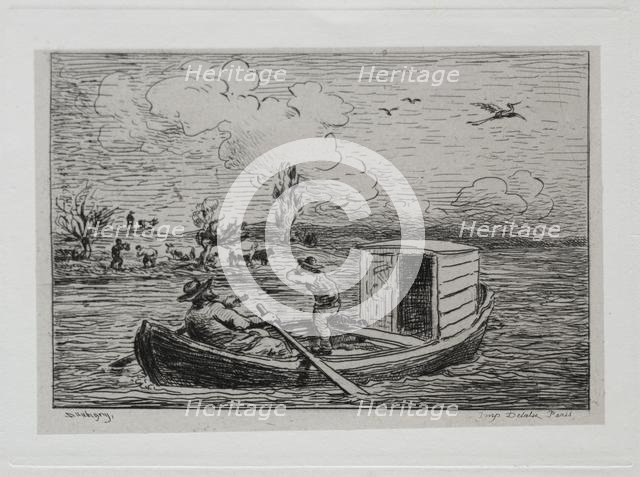 The Boat Trip: Le Mot de Cambronne (The Slanging Match), 1861. Creator: Charles François Daubigny (French, 1817-1878).