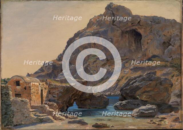 View of Marina Piccola, Capri: Afternoon Light, 1851. Creator: Thorald Lessoe.