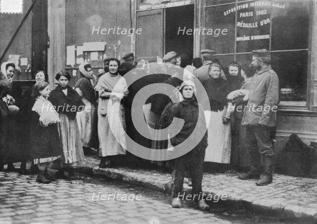 Feeding poor in Noyon, between c1915 and c1920. Creator: Bain News Service.