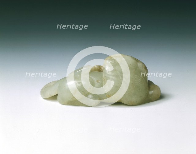 Jade Buddhist lion dog, Yuan dynasty-Ming dynasty, China, 13th-16th century. Artist: Unknown