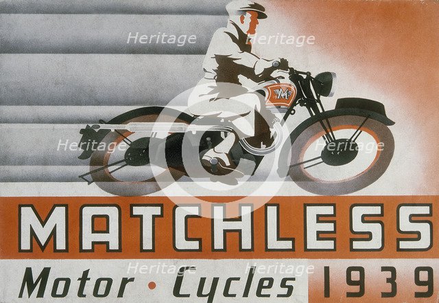 Poster advertising Matchless motor bikes, 1939. Artist: Unknown