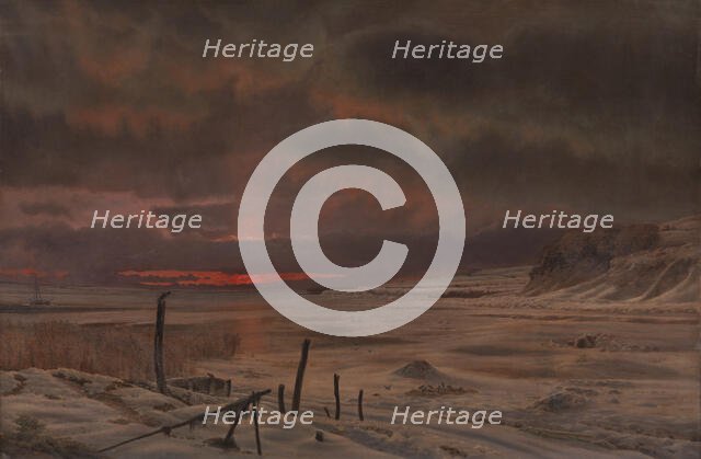 A Winter's Evening by a Danish Fiord, 1875. Creator: Kyhn, Vilhelm (1819-1903).