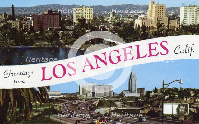 'Greetings from Los Angeles, California', postcard, 1953. Artist: Unknown