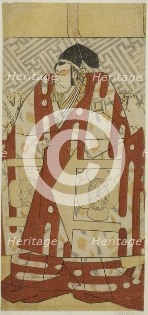 The Actor Ichikawa Danjuro V as Kudo Suketsune in the Play Koi no Yosuga Kanegaki..., c. 1789. Creator: Katsukawa Shun'ei.