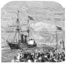 The arrival of Garibaldi at Southampton on board the Peninsular and Oriental steamer Ripon, 1864. Creator: Unknown.