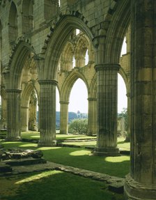 View of arches, Rievaulx Abbey, North Yorkshire, 1988. Artist: Paul Highnam