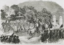 Triumphant entry of Ferdinand VII as King of Spain in Madrid, March 24, 1808, (1853). Creators: Miranda, Ildefonso Cibera.