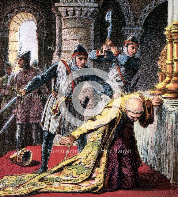 'Murder Of Thomas A Becket', 1170, (c1850). Artist: Unknown
