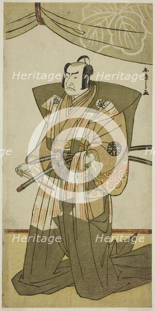 The Actor Nakamura Nakazo I as Saito Sanemori in the Play Kitekaeru Nishiki no Wakayaka..., c. 1780. Creator: Shunsho.