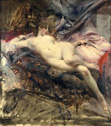 'Reclining Nude', late 19th/early 20th century. Artist: Giovanni Boldini