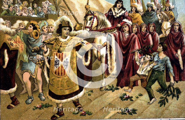 Prince Charles of Viana in the midst of popular enthusiasm for his proclamation as the heir of th…