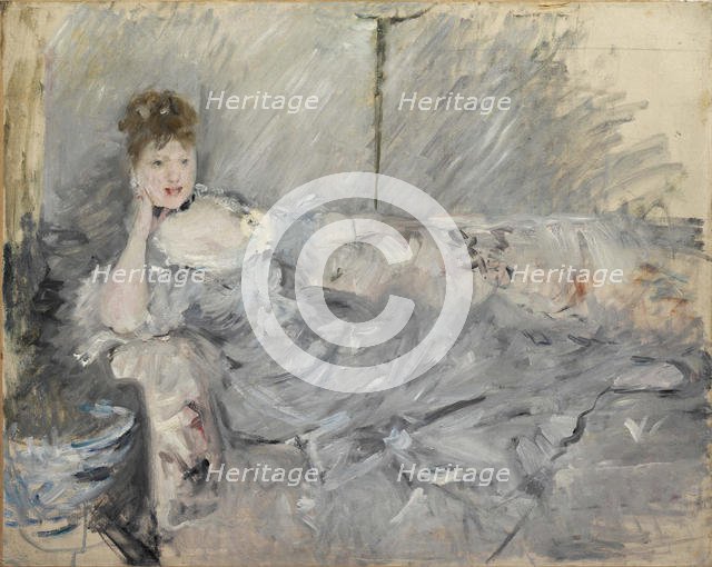 Woman in grey reclining, 1879. Creator: Morisot, Berthe (1841-1895).