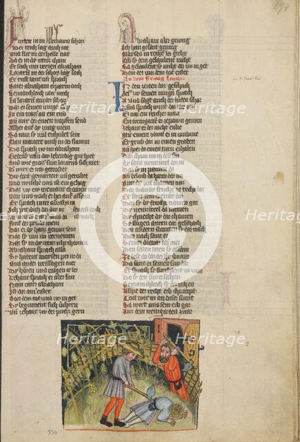 The Parable of the Vine; Weltchronik, about 1400-1410. Creator: Unknown.