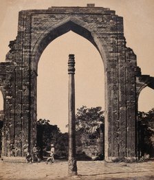 India: an arch in Kootub near Delhi, c1858. Creator: Felice Beato.