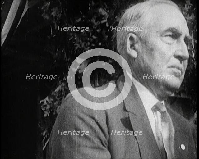 American President Warren Harding Making a Speech, 1922. Creator: British Pathe Ltd.