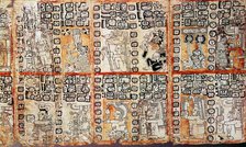 Section from the Mayan Troano Codex, 15th century. Artist: Unknown