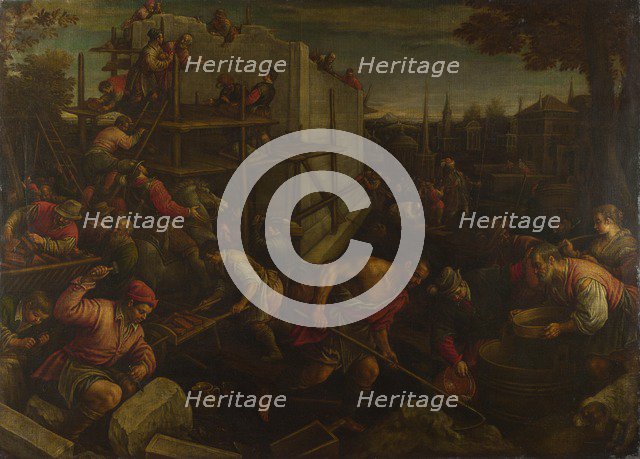 The Tower of Babel, ca. 1600. Artist: Bassano, Leandro (1557-1622)