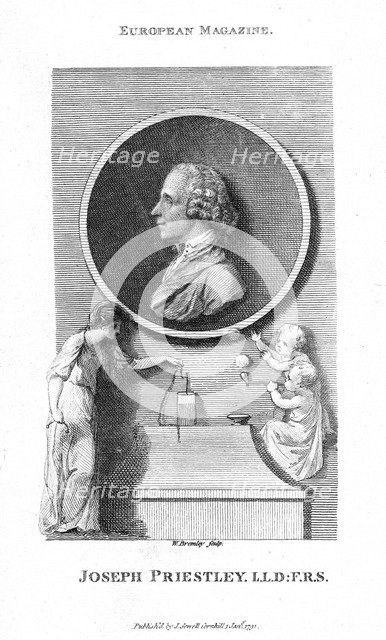 Joseph Priestley, English chemist and Presbyterian minister, 1791. Artist: William Bromley