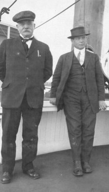 Two men on deck of ship, between c1900 and 1916. Creator: Unknown.