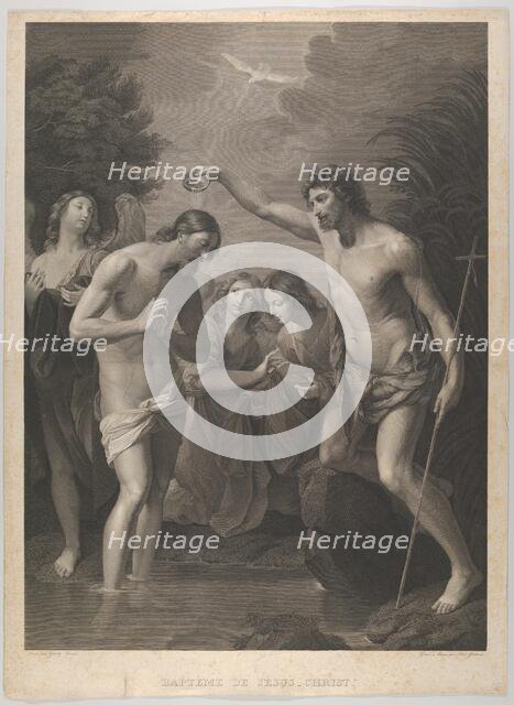 The Baptism of Christ; Saint John the Baptist at right and Christ at left with his ..., ca. 1815-72. Creator: Paul Gleditsch.