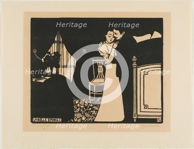 The Fine Pin, plate three from Intimacies, 1898. Creator: Félix Vallotton.