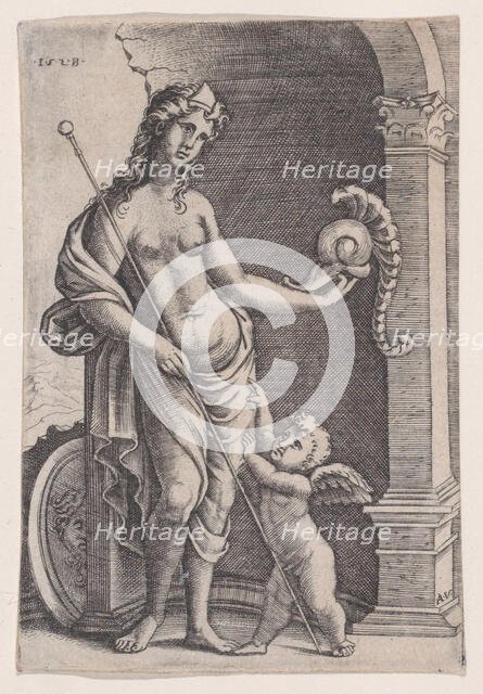 The Love of Glory, dated 1528. Creator: Agostino Veneziano.