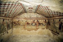 An Etruscan Tomb of the Leopards, Tarquinia, Italy. Artist: Samuel Magal