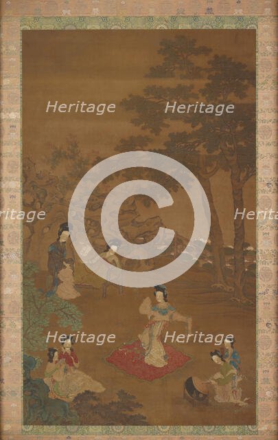 Dancer and Musicians in a Garden, Qing dynasty, 18th century. Creator: Unknown.