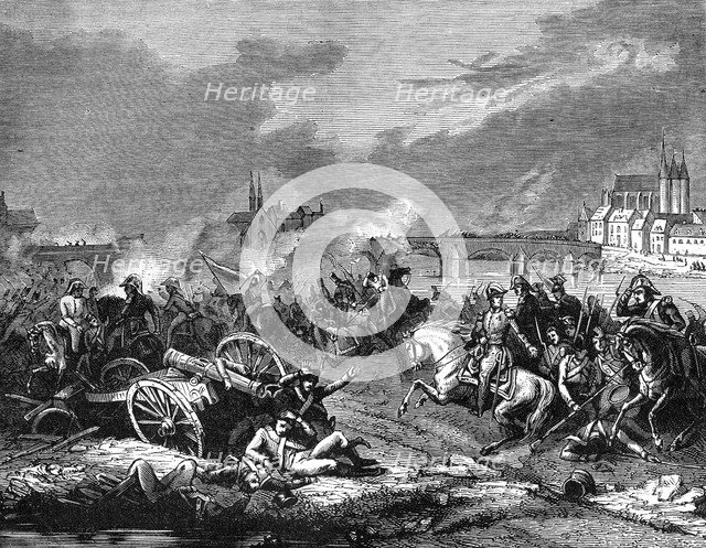 Battle of Montereau, France, 18th  February 1814 (1882-1884).Artist: A Gerard