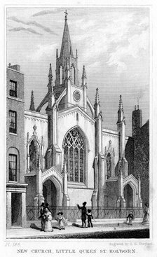 New Church, Little Queen Street, Holborn, London, 19th century.Artist: Thomas Hosmer Shepherd