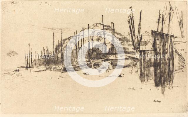 Fishing-Boats, Hastings, 1877. Creator: James Abbott McNeill Whistler.