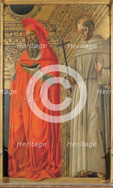 Saint Jerome and Saint Francis of Assisi, ca 1485-1490. Creator: Bevilacqua, Giovanni Ambrogio (ca 1460-after 1512).